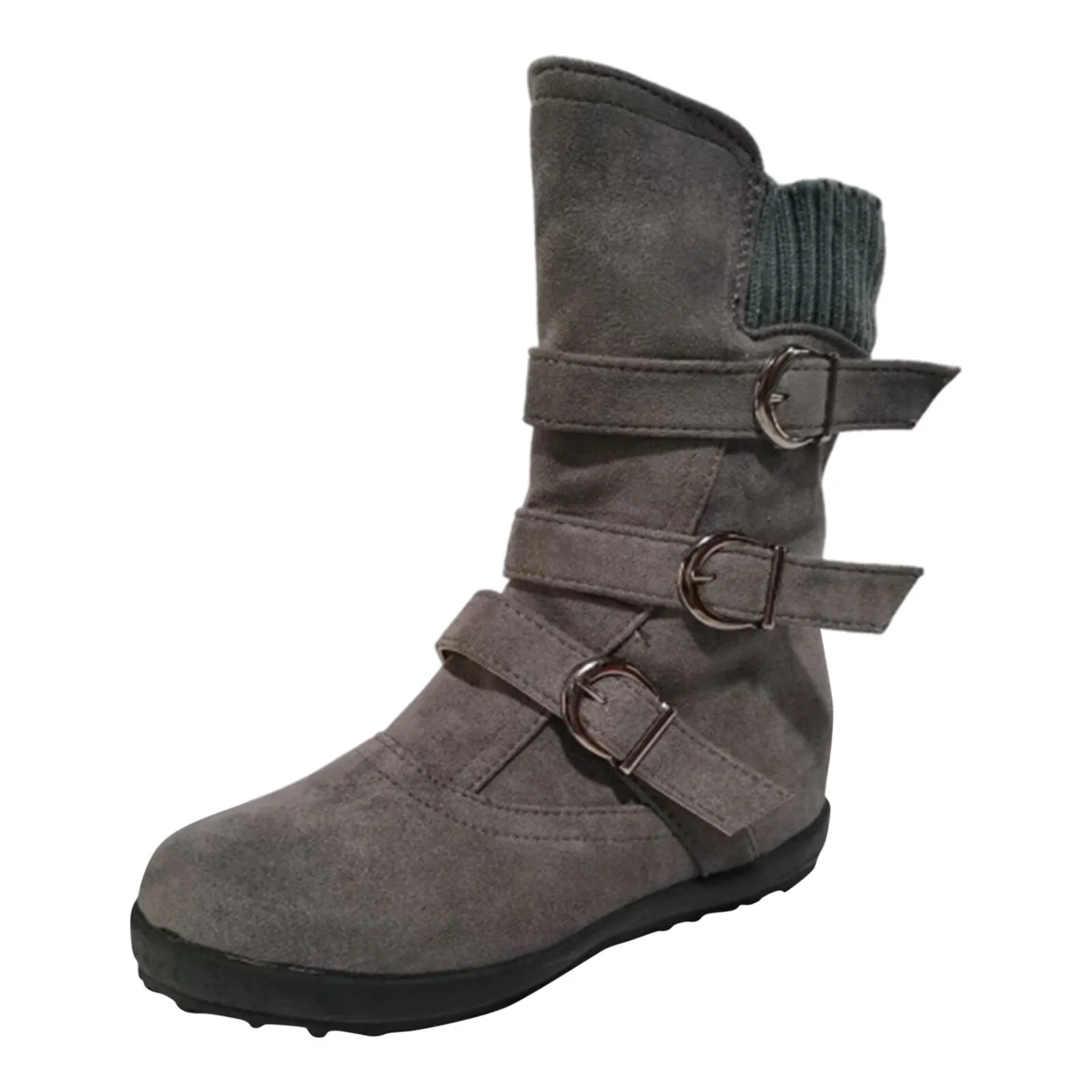 Funki Buys | Boots | Women's Buckled Suede Snow Ankle Boots
