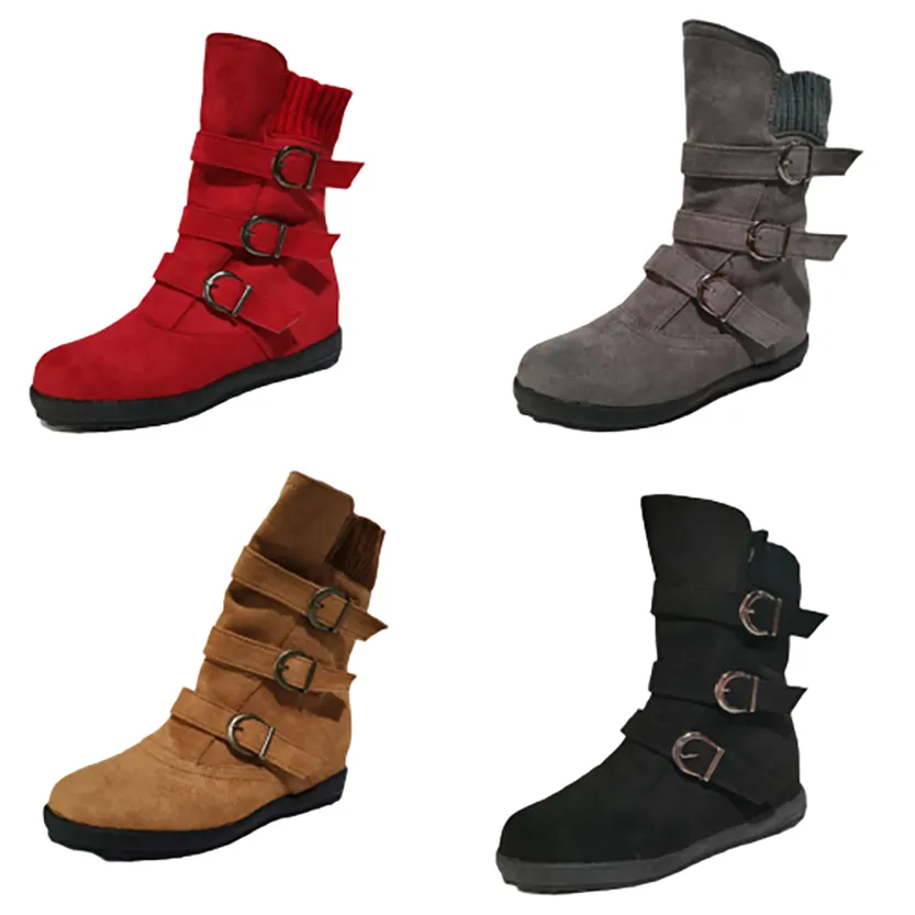 Funki Buys | Boots | Women's Buckled Suede Snow Ankle Boots