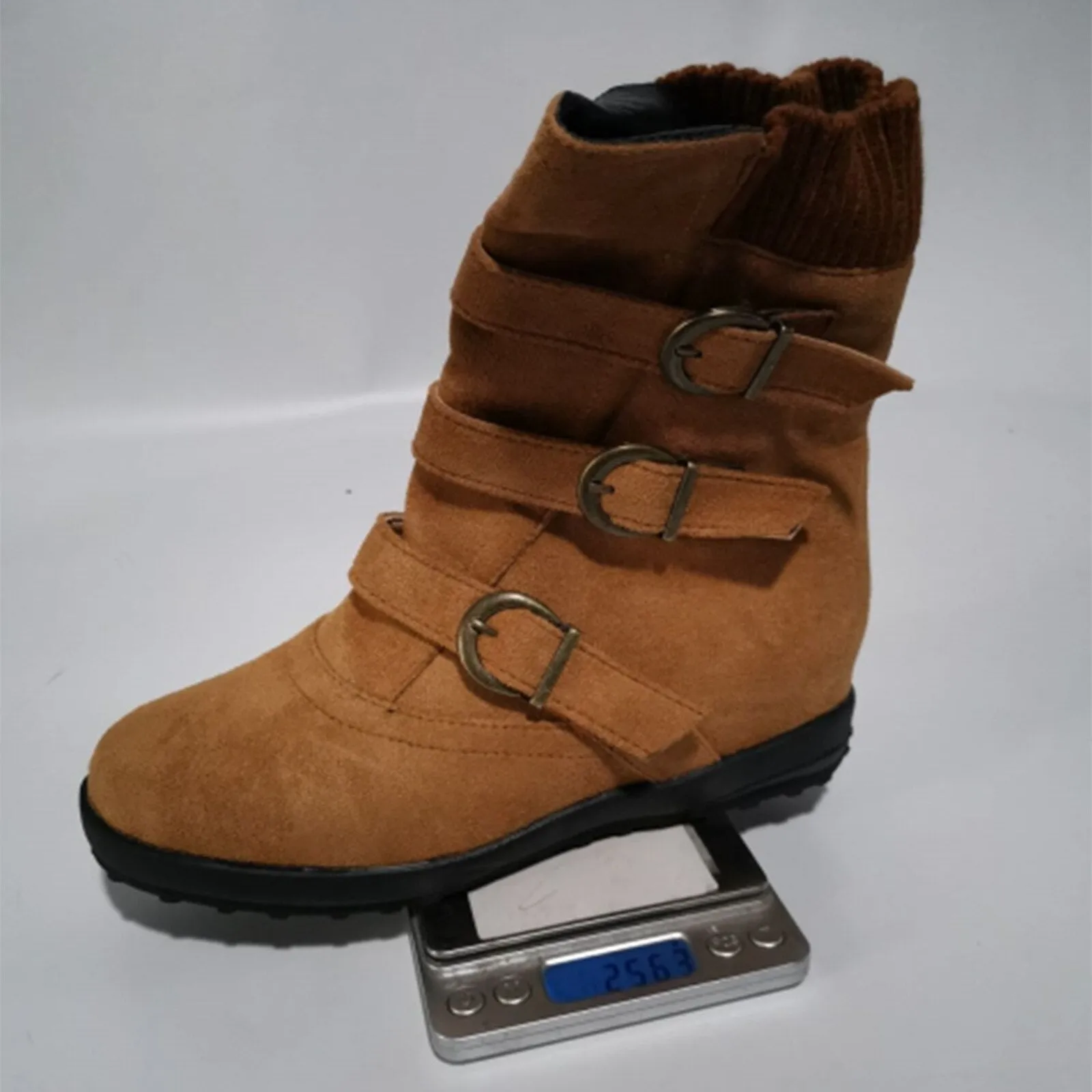 Funki Buys | Boots | Women's Buckled Suede Snow Ankle Boots