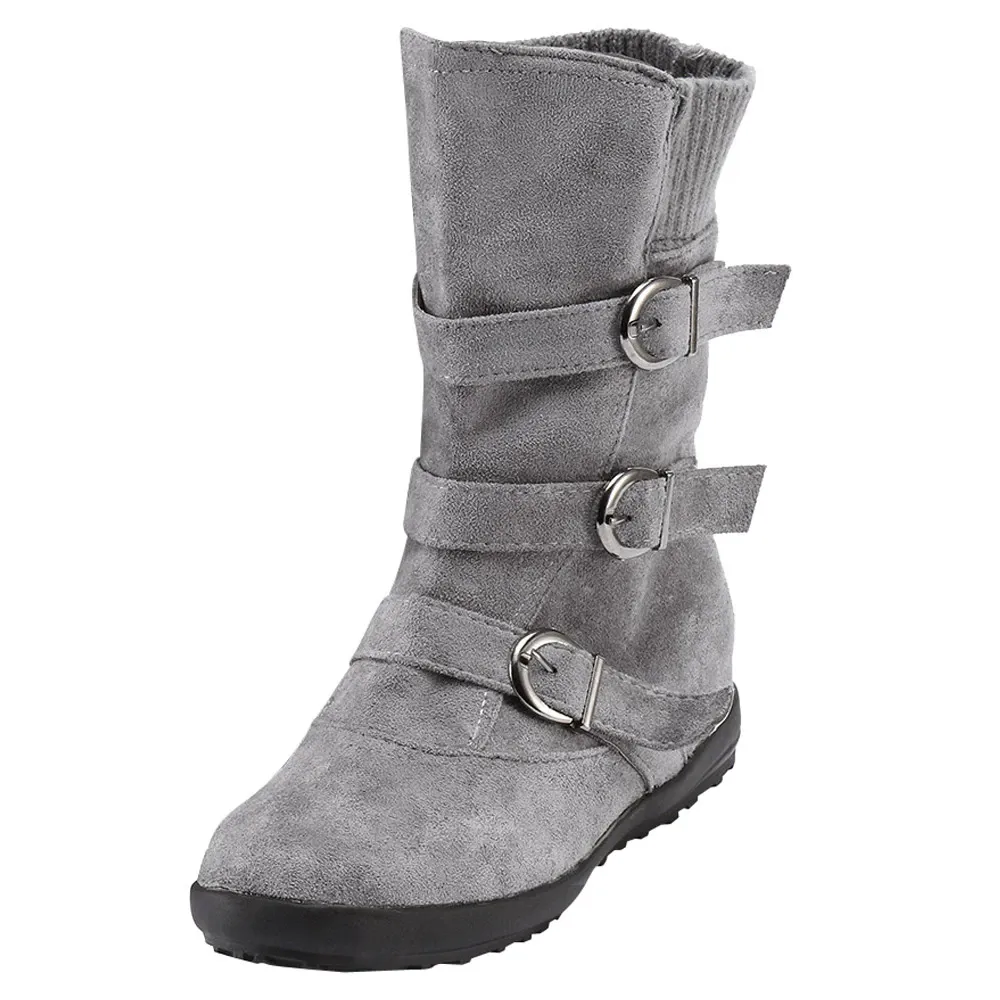 Funki Buys | Boots | Women's Buckled Suede Snow Ankle Boots