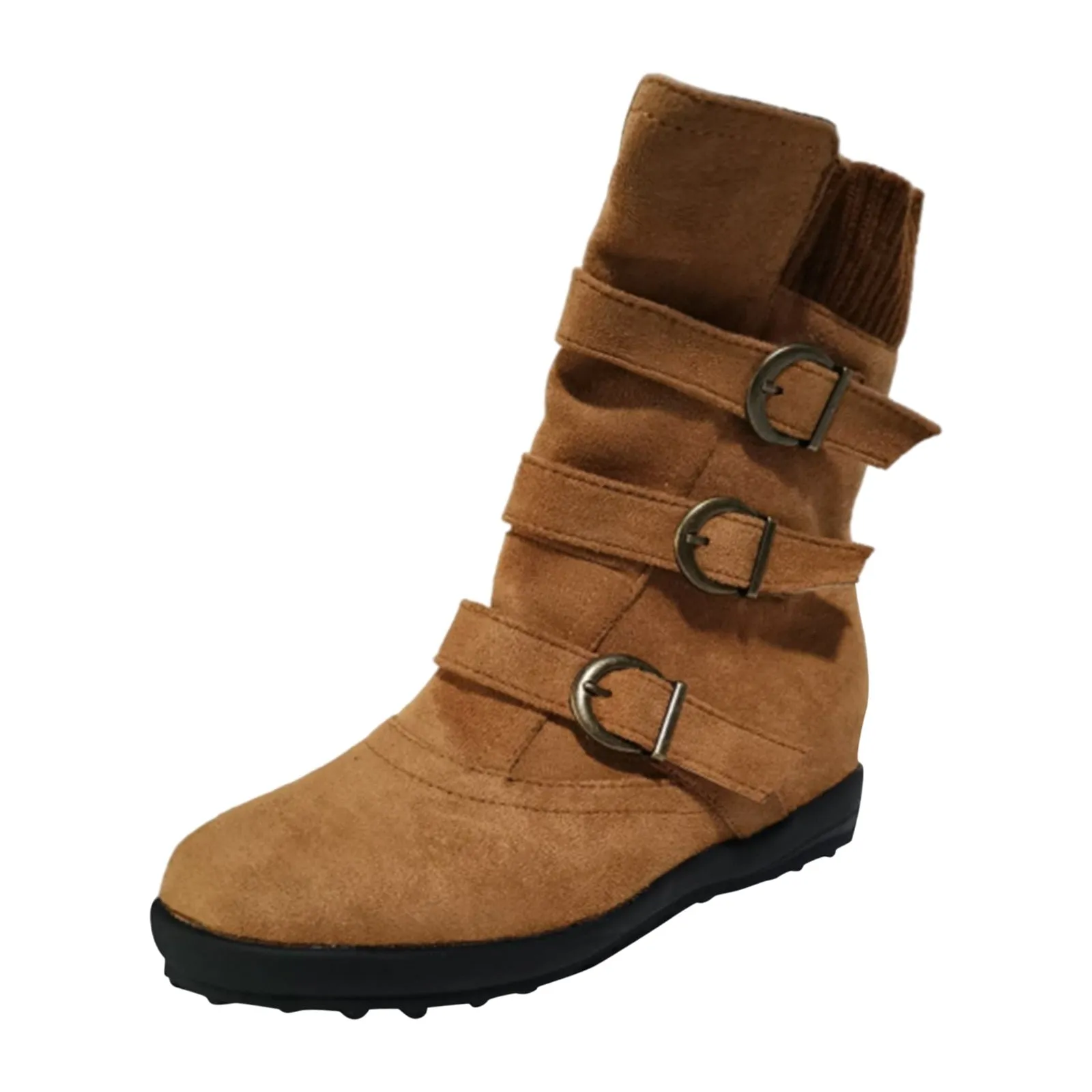 Funki Buys | Boots | Women's Buckled Suede Snow Ankle Boots