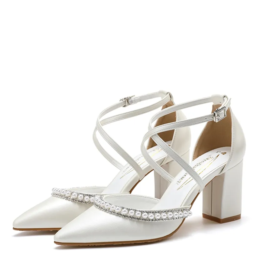 Funki Buys | Shoes | Women's Pearl Rhinestone Bridal Shoes
