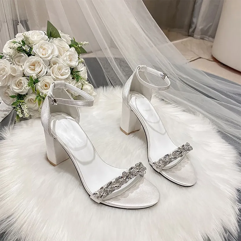 Funki Buys | Shoes | Women's Wedding Prom Block Heel Sandal
