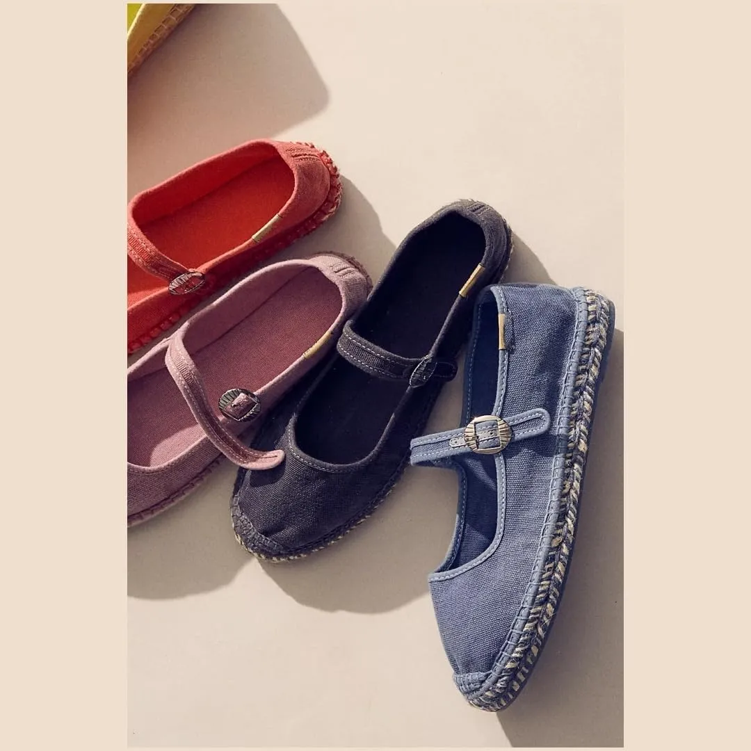 keleimusi Mary Jane Espadrilles for Women Woven Ballet Flats Washed Platform Espadrilles Outsole Shoes Canvas Summer Flats