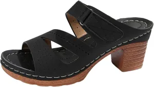 Summer Sandals for Women Ankle Strap Chunky High Heel Bow Fish Mouth Breathable Backless Slingback Dress Shoes Gladiator Strappy Lace Up Hollow Out Heels Comfortable Booties Open Toe Sandal